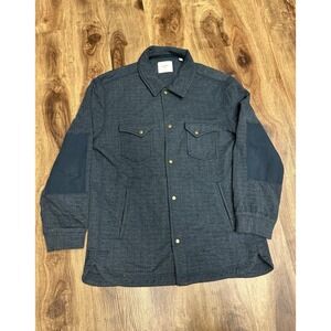 Billy Reid Men M Gray Quilted Shirt Jacket Shacket